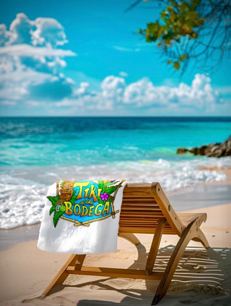Tiki Towel Airing out on chaise by the Sea